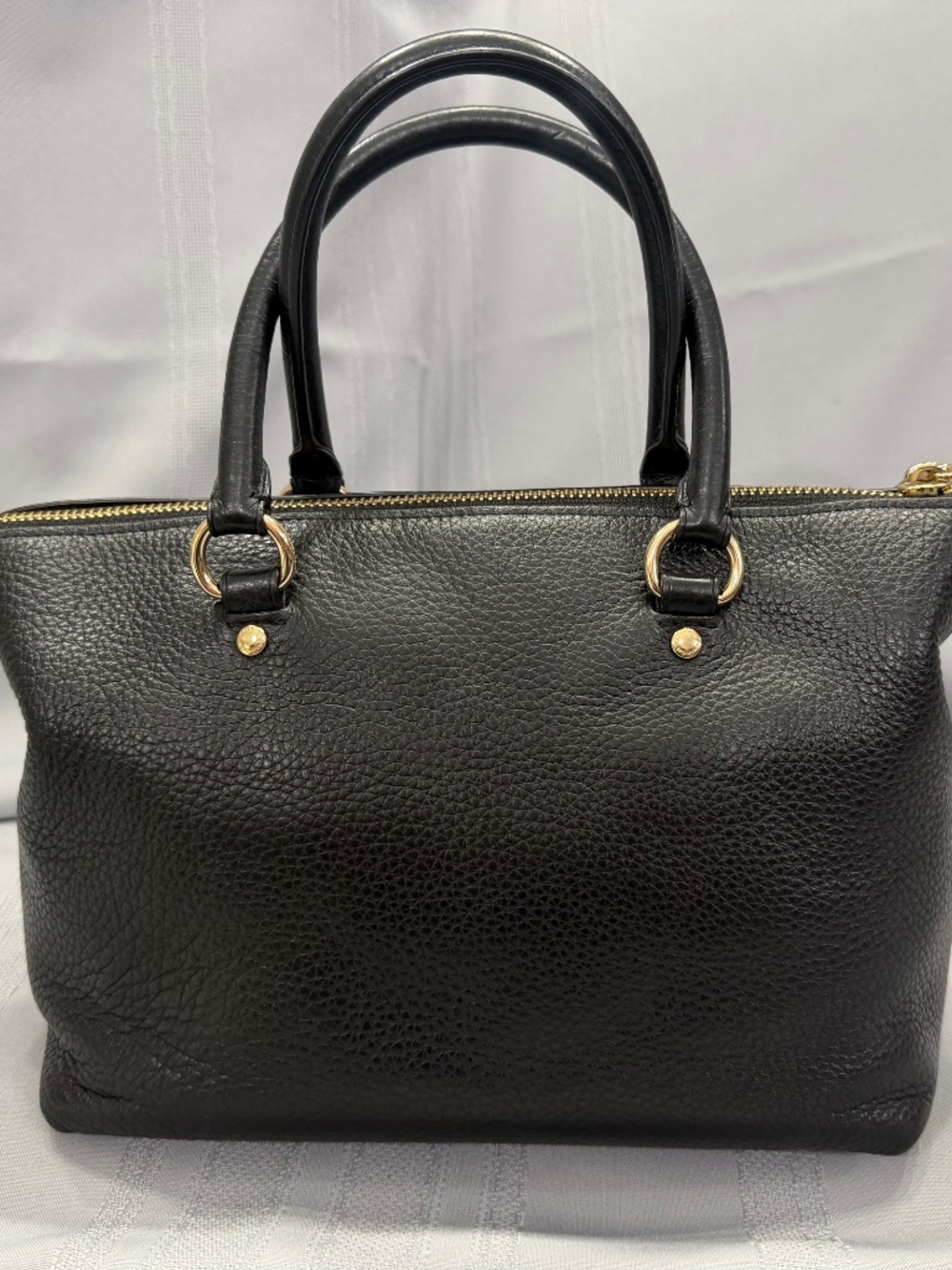 Coach Mini Emma Black Leather Satchel Crossbody Removable Strap Bag 31466 - Picture 2 of 7